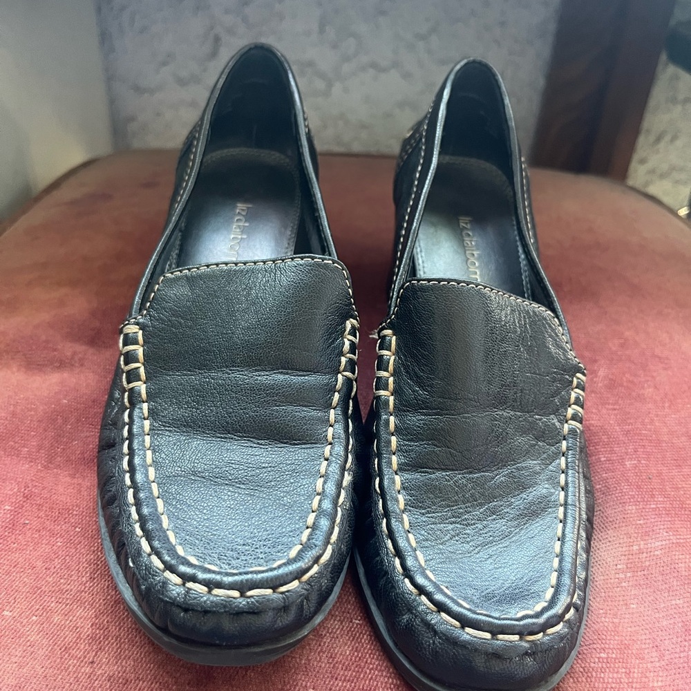 Liz Claiborne Black Moccasin-Style Loafers